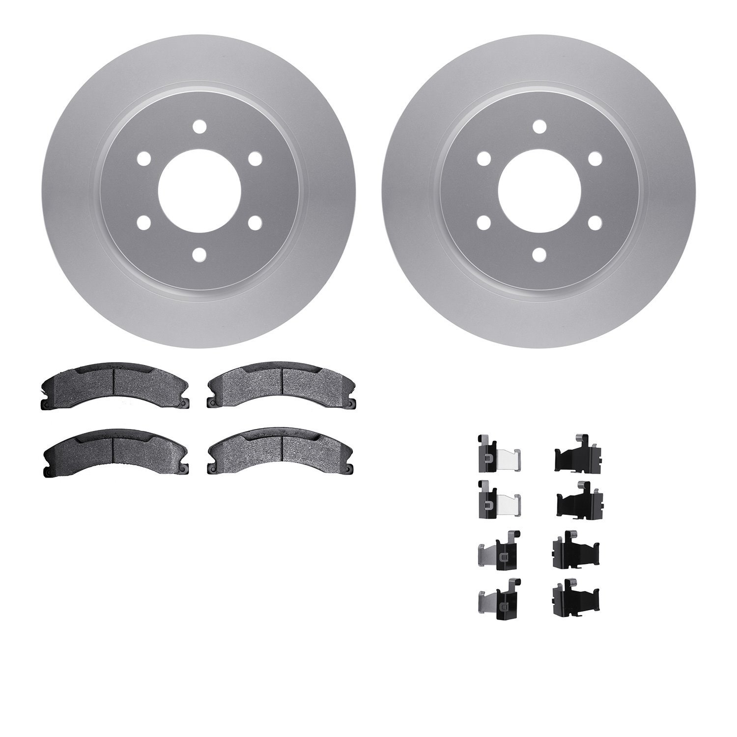 4512-67157 Geospec Brake Rotors w/5000 Advanced Brake Pads Kit & Hardware, Fits Select Infiniti/Nissan, Position: Front