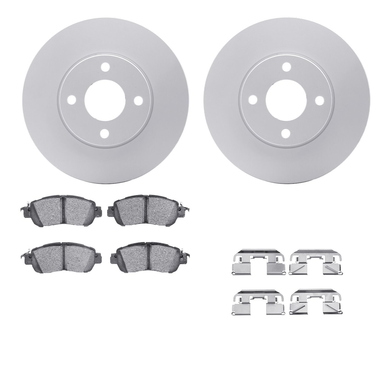 4512-67160 Geospec Brake Rotors w/5000 Advanced Brake Pads Kit & Hardware, Fits Select Infiniti/Nissan, Position: Front