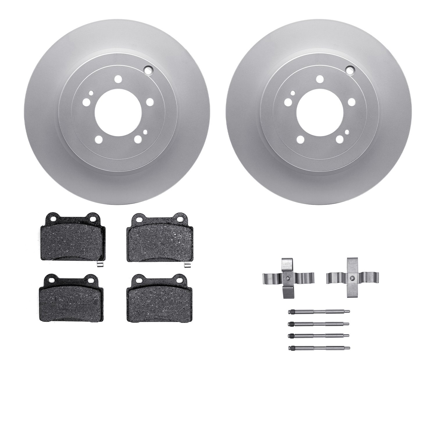 4512-72072 Geospec Brake Rotors w/5000 Advanced Brake Pads Kit & Hardware, 2008-2015 Mitsubishi, Position: Rear
