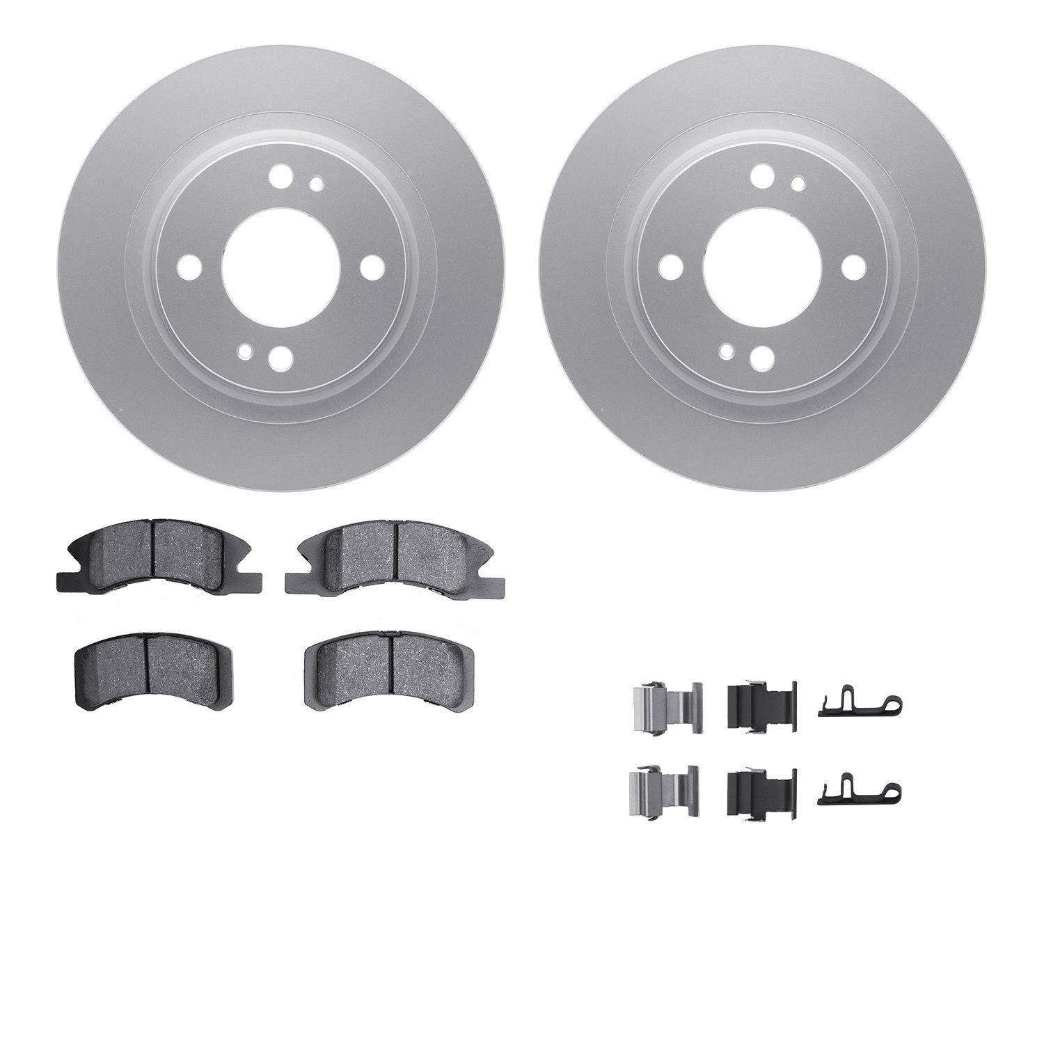 4512-72088 Geospec Brake Rotors w/5000 Advanced Brake Pads Kit & Hardware, Fits Select Multiple Makes/Models, Position: Front