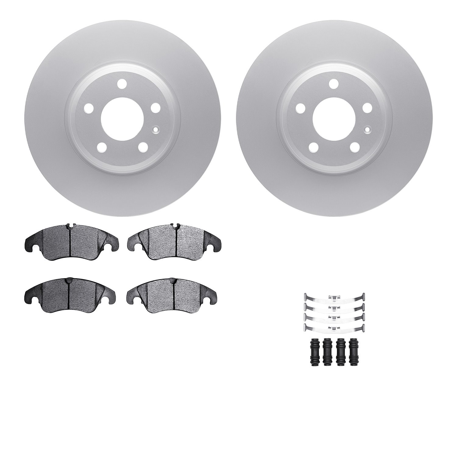 4512-73137 Geospec Brake Rotors w/5000 Advanced Brake Pads Kit & Hardware, 2011-2011 Audi/Volkswagen, Position: Front