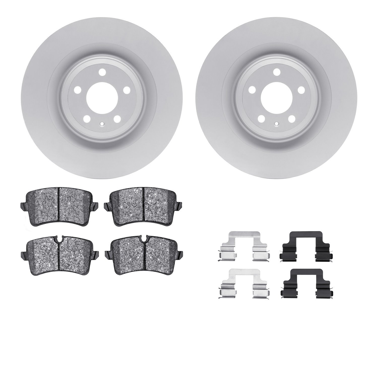 4512-73147 Geospec Brake Rotors w/5000 Advanced Brake Pads Kit & Hardware, 2011-2018 Audi/Volkswagen, Position: Rear