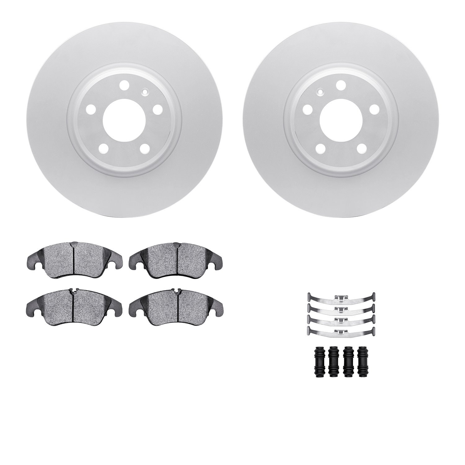 4512-73153 Geospec Brake Rotors w/5000 Advanced Brake Pads Kit & Hardware, 2012-2013 Audi/Volkswagen, Position: Front