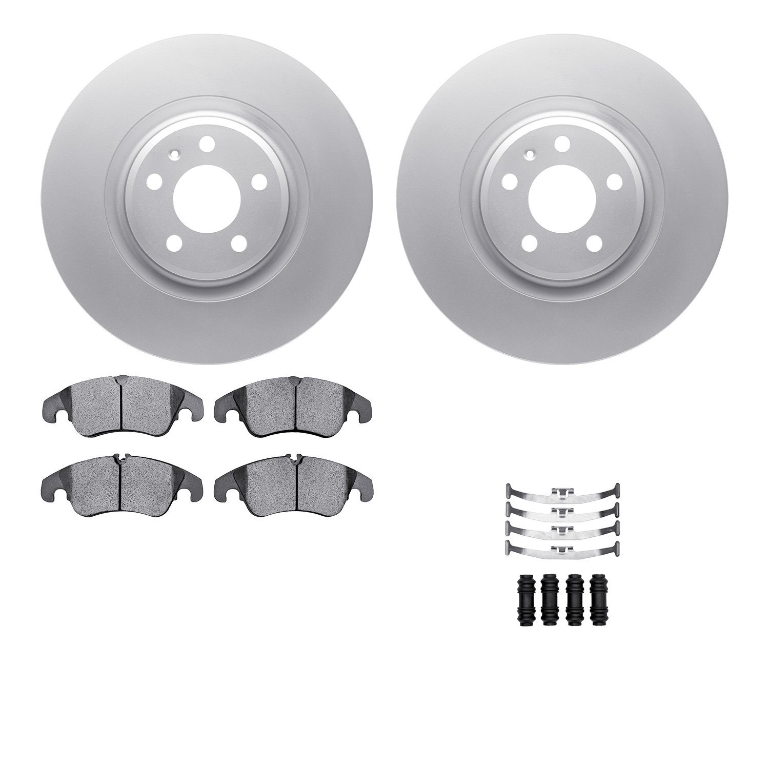 4512-73160 Geospec Brake Rotors w/5000 Advanced Brake Pads Kit & Hardware, 2012-2015 Audi/Volkswagen, Position: Front