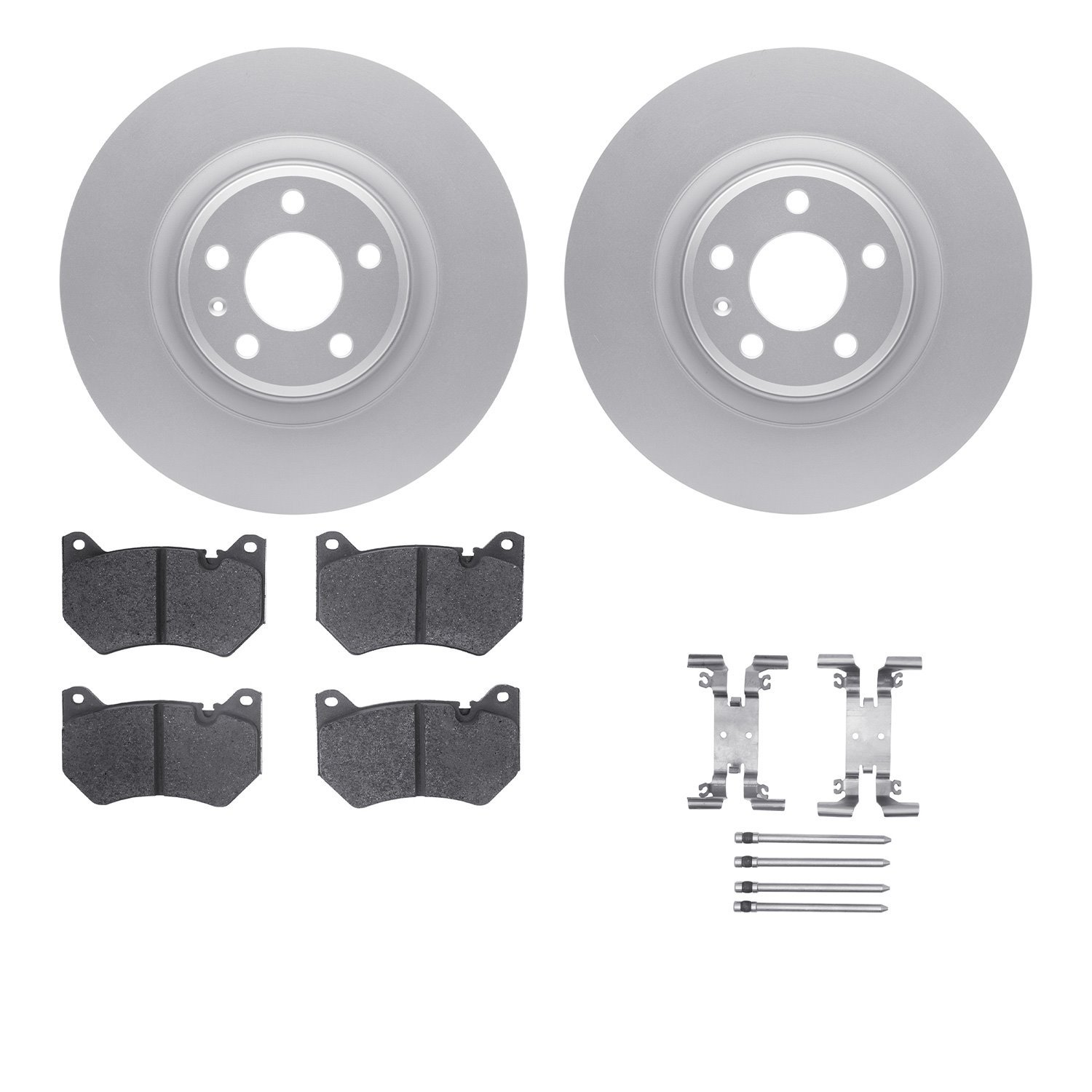 4512-73169 Geospec Brake Rotors w/5000 Advanced Brake Pads Kit & Hardware, Fits Select Audi/Volkswagen, Position: Front
