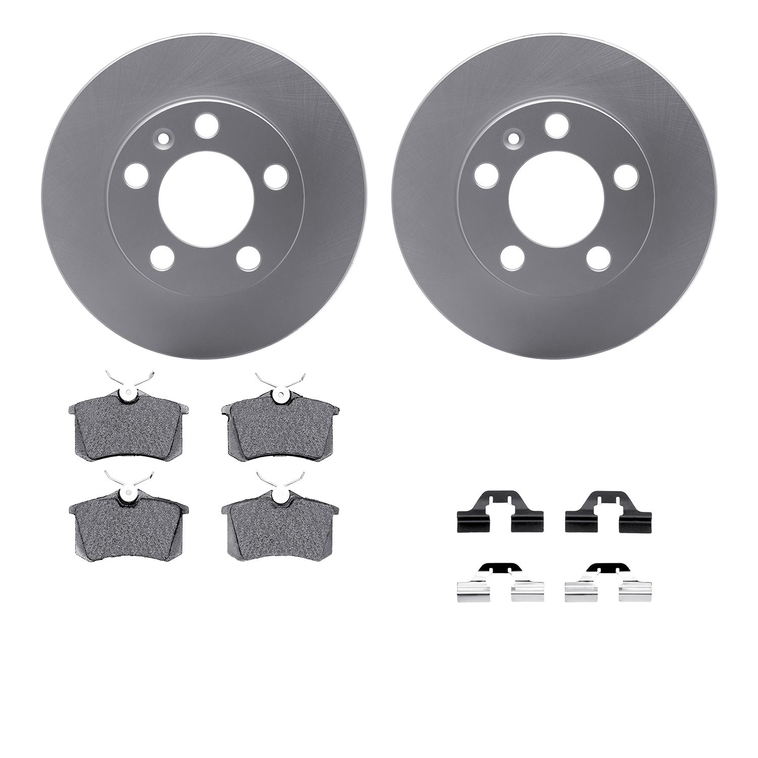 4512-74094 Geospec Brake Rotors w/5000 Advanced Brake Pads Kit & Hardware, 1999-2015 Audi/Volkswagen, Position: Rear