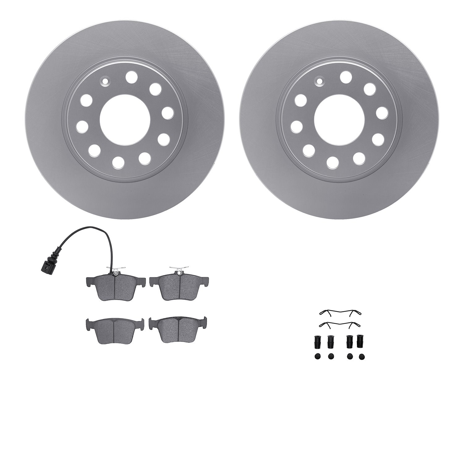 4512-74131 Geospec Brake Rotors w/5000 Advanced Brake Pads Kit & Hardware, 2015-2021 Audi/Volkswagen, Position: Rear