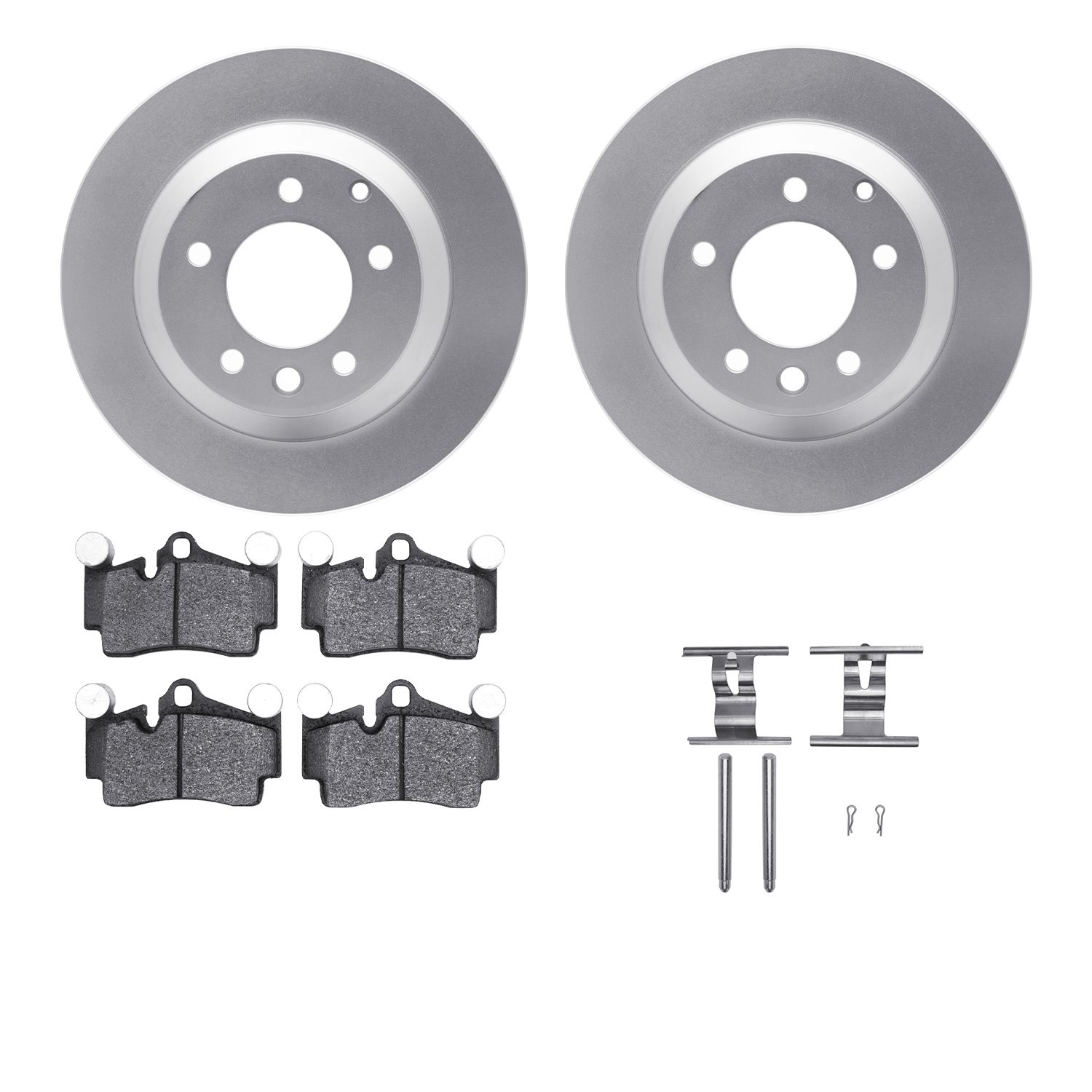 4512-74142 Geospec Brake Rotors w/5000 Advanced Brake Pads Kit & Hardware, 2003-2015 Multiple Makes/Models, Position: Rear