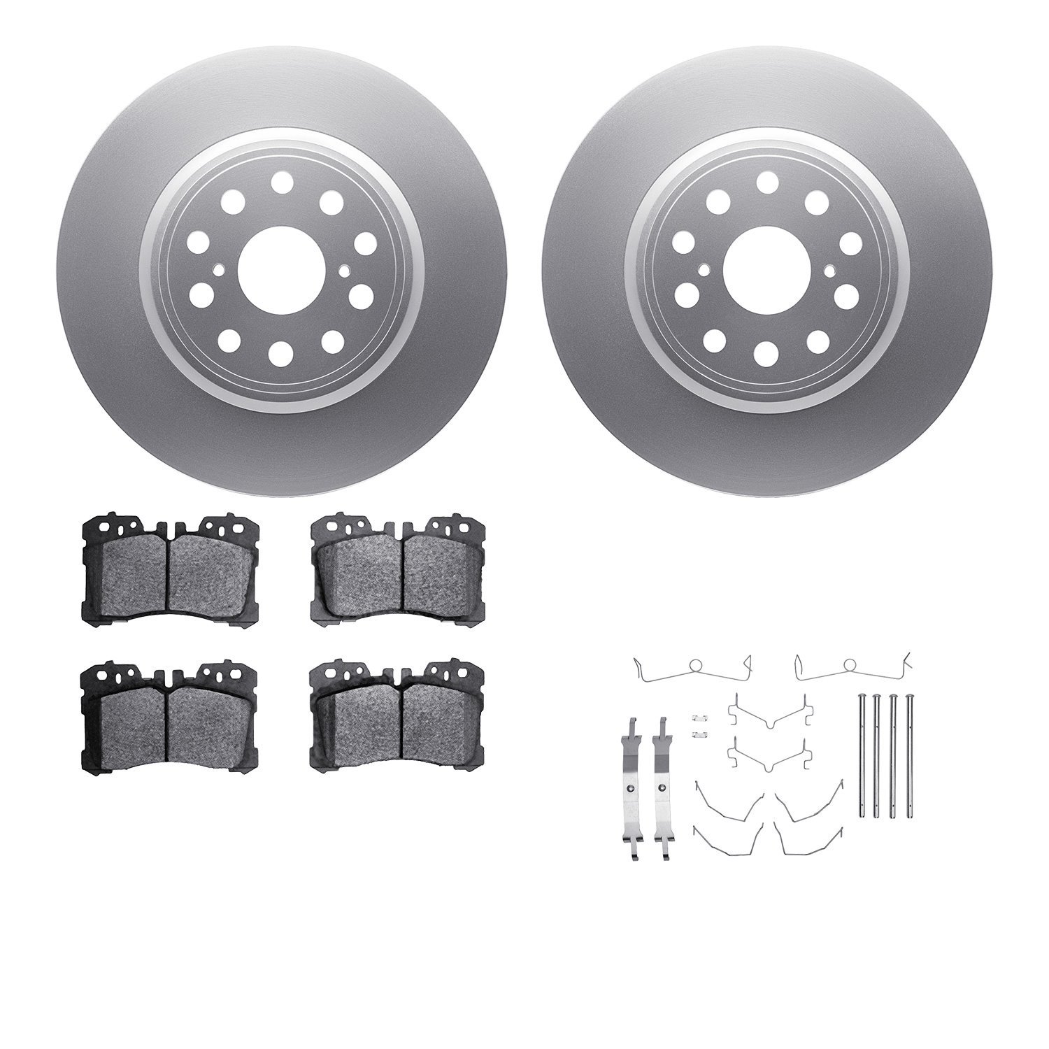 4512-75050 Geospec Brake Rotors w/5000 Advanced Brake Pads Kit & Hardware, Fits Select Lexus/Toyota/Scion, Position: Front
