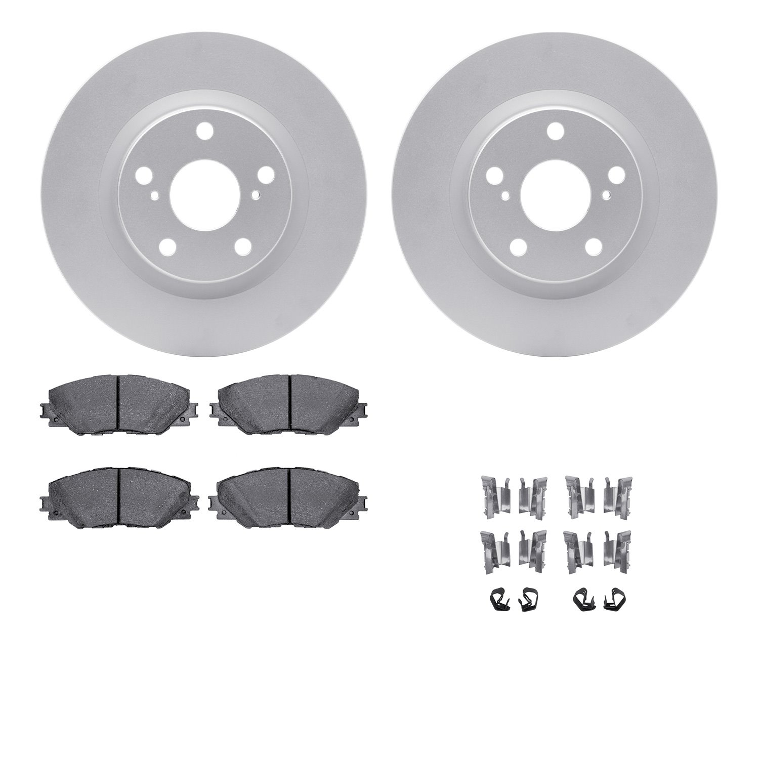 4512-76138 Geospec Brake Rotors w/5000 Advanced Brake Pads Kit & Hardware, 2006-2020 Multiple Makes/Models, Position: Front