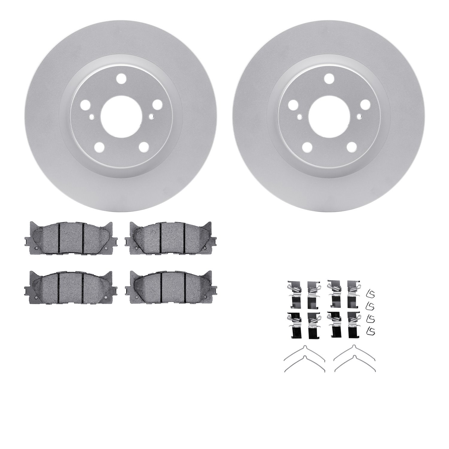 4512-76139 Geospec Brake Rotors w/5000 Advanced Brake Pads Kit & Hardware, 2007-2018 Lexus/Toyota/Scion, Position: Front