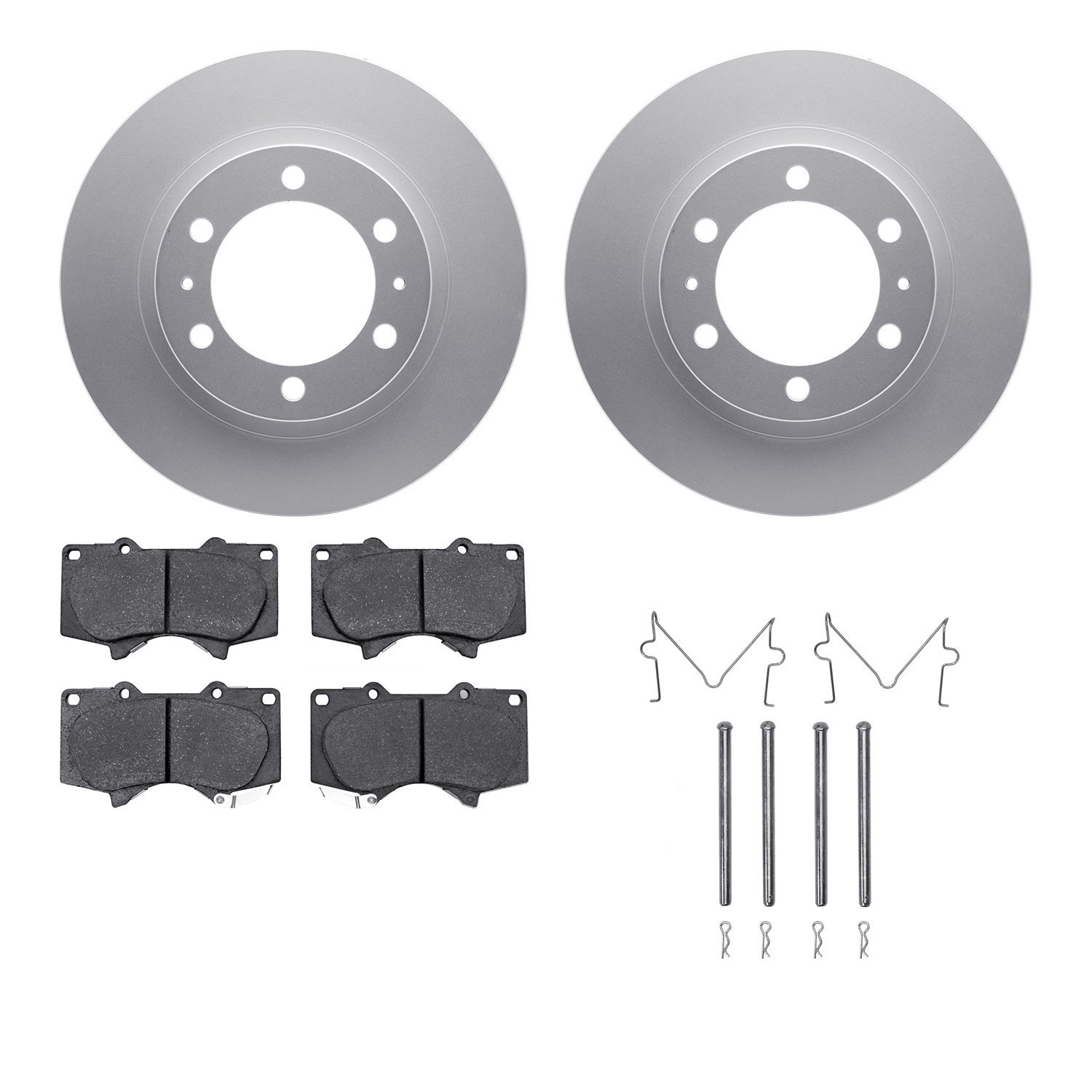 4512-76173 Geospec Brake Rotors w/5000 Advanced Brake Pads Kit & Hardware, Fits Select Lexus/Toyota/Scion, Position: Front