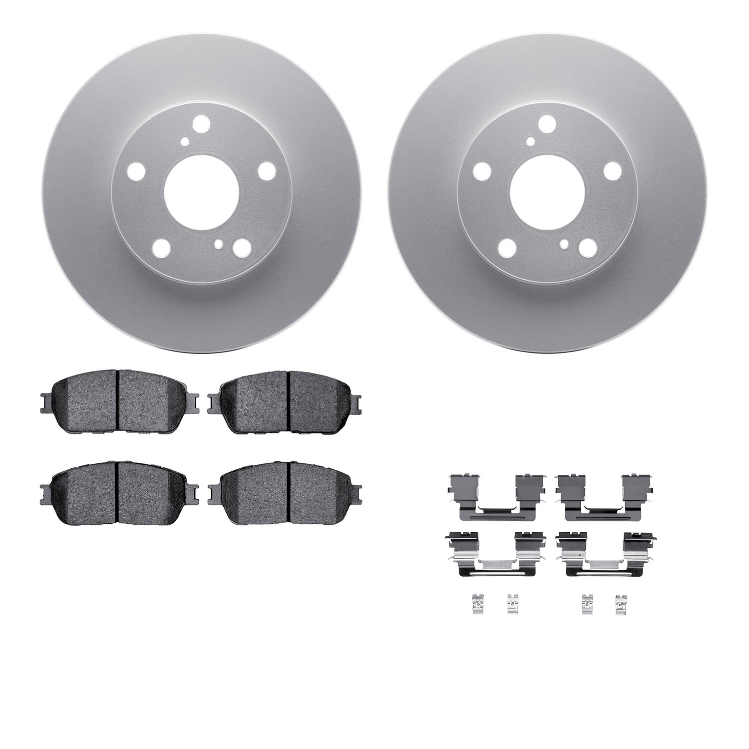 4512-76178 Geospec Brake Rotors w/5000 Advanced Brake Pads Kit & Hardware, 2005-2015 Lexus/Toyota/Scion, Position: Front