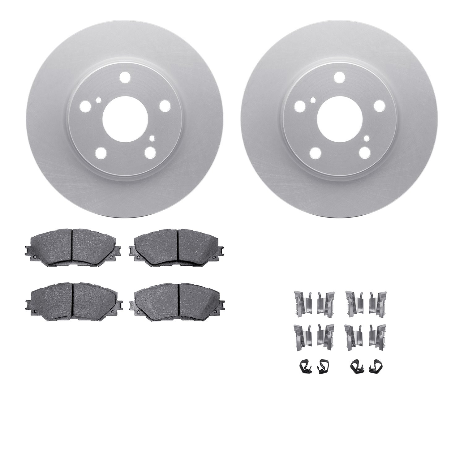 4512-76180 Geospec Brake Rotors w/5000 Advanced Brake Pads Kit & Hardware, 2006-2018 Multiple Makes/Models, Position: Front