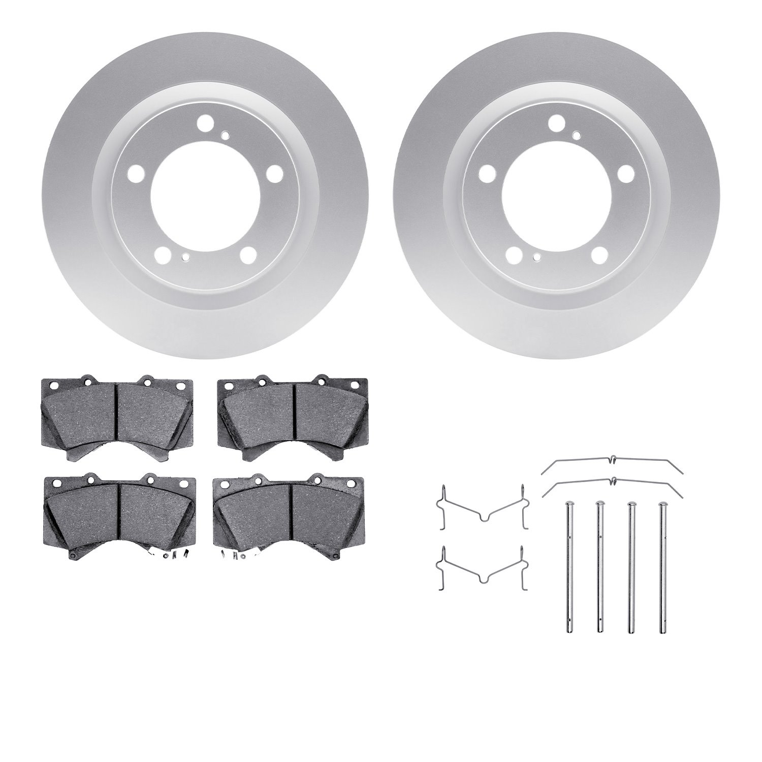 4512-76181 Geospec Brake Rotors w/5000 Advanced Brake Pads Kit & Hardware, Fits Select Lexus/Toyota/Scion, Position: Front