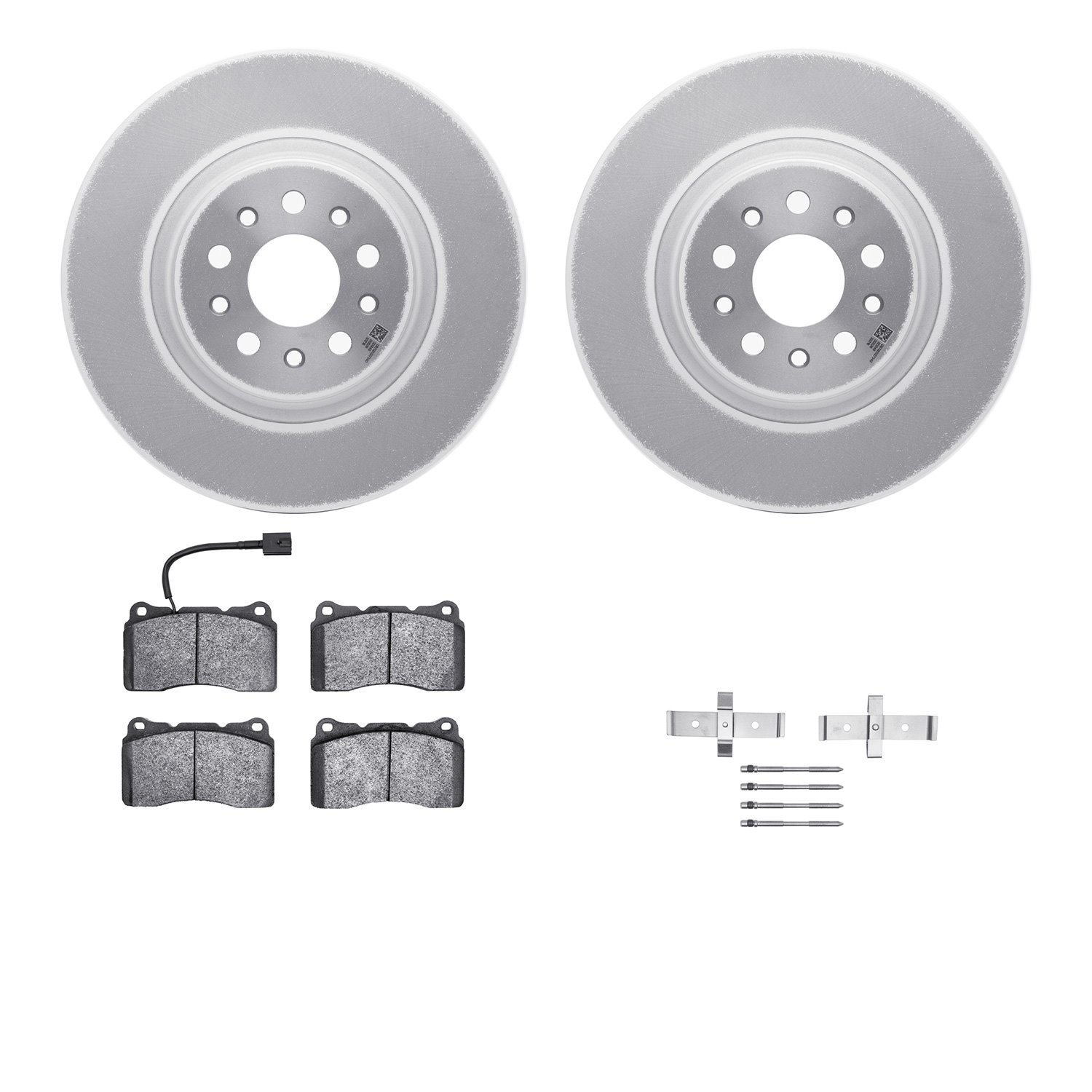 4512-79006 Geospec Brake Rotors w/5000 Advanced Brake Pads Kit & Hardware, 2014-2020 Maserati, Position: Front