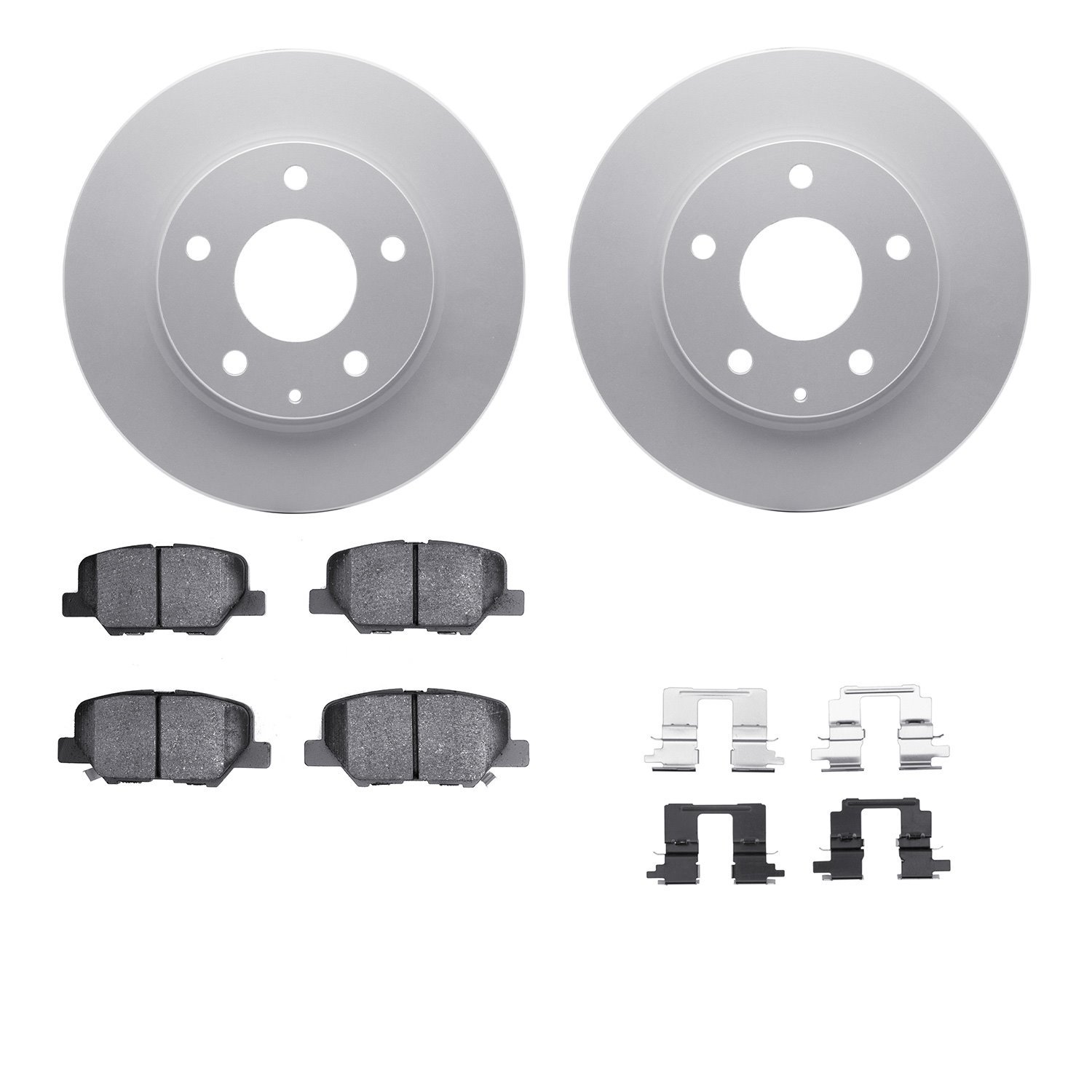 4512-80076 Geospec Brake Rotors w/5000 Advanced Brake Pads Kit & Hardware, 2014-2016 Ford/Lincoln/Mercury/Mazda, Position: Rear