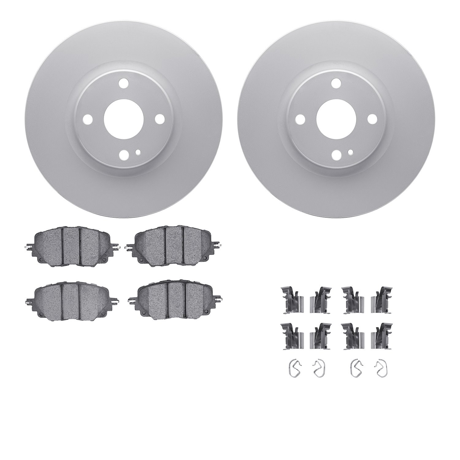 4512-80103 Geospec Brake Rotors w/5000 Advanced Brake Pads Kit & Hardware, Fits Select Multiple Makes/Models, Position: Front