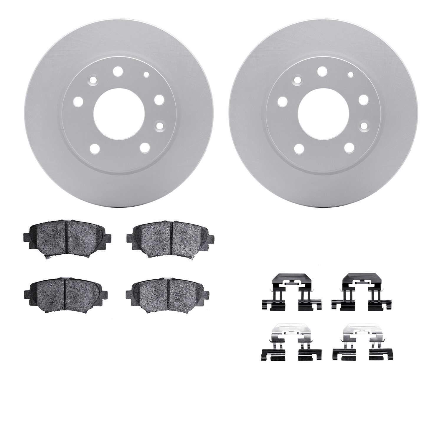 4512-80111 Geospec Brake Rotors w/5000 Advanced Brake Pads Kit & Hardware, 2017-2018 Ford/Lincoln/Mercury/Mazda, Position: Rear