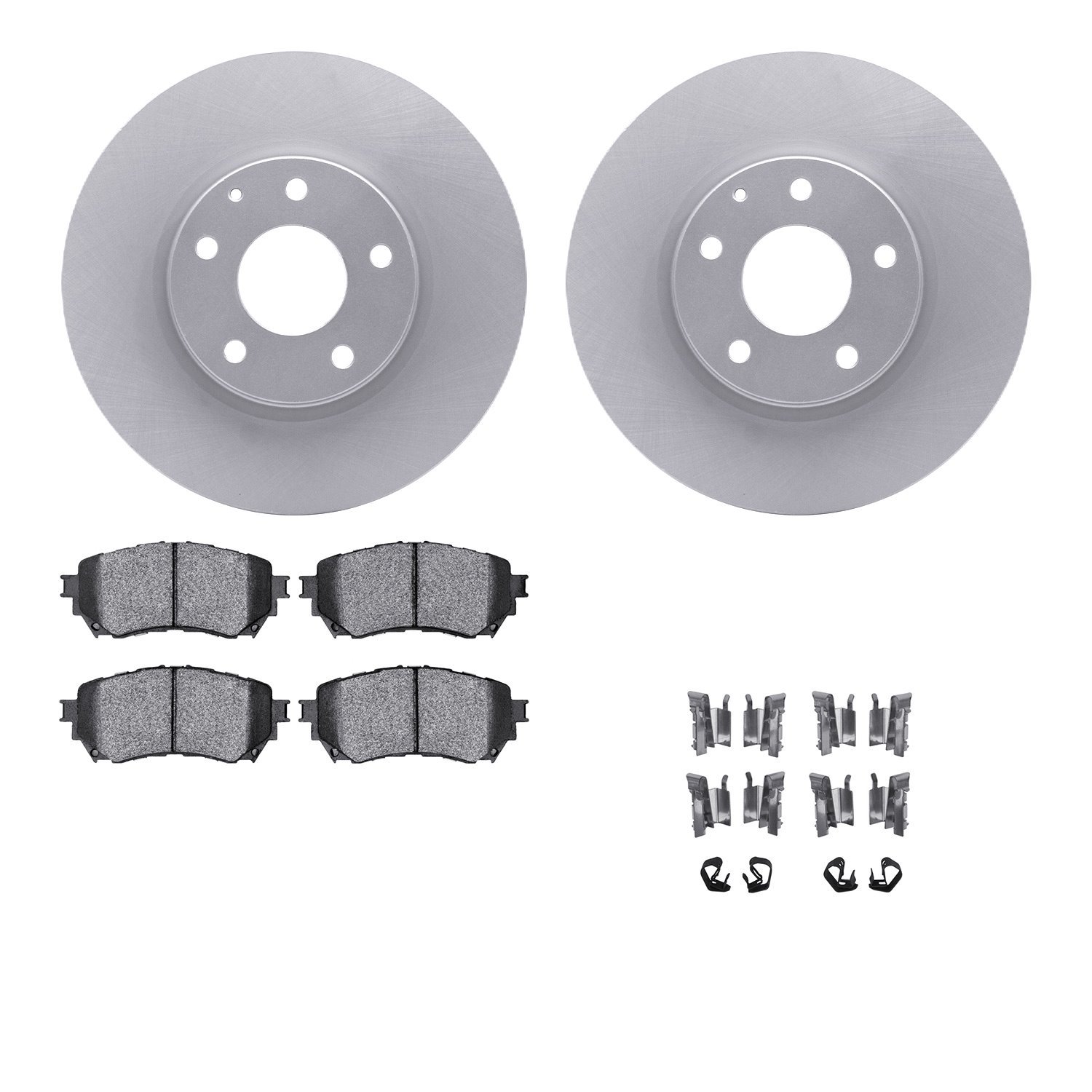 4512-80112 Geospec Brake Rotors w/5000 Advanced Brake Pads Kit & Hardware, 2016-2019 Ford/Lincoln/Mercury/Mazda, Position: Front