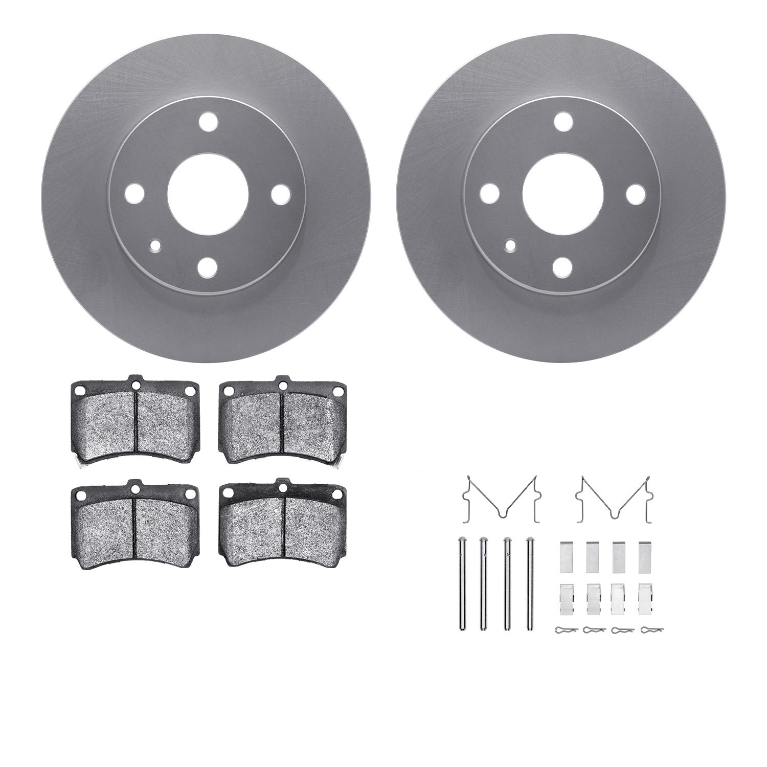 4512-99001 Geospec Brake Rotors w/5000 Advanced Brake Pads Kit & Hardware, 1990-1998 Ford/Lincoln/Mercury/Mazda, Position: Front