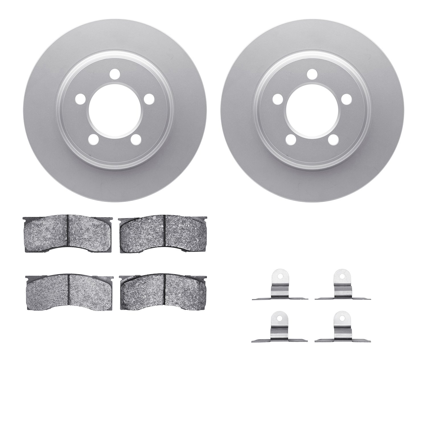 4512-99007 Geospec Brake Rotors w/5000 Advanced Brake Pads Kit & Hardware, 1967-1967 Ford/Lincoln/Mercury/Mazda, Position: Front