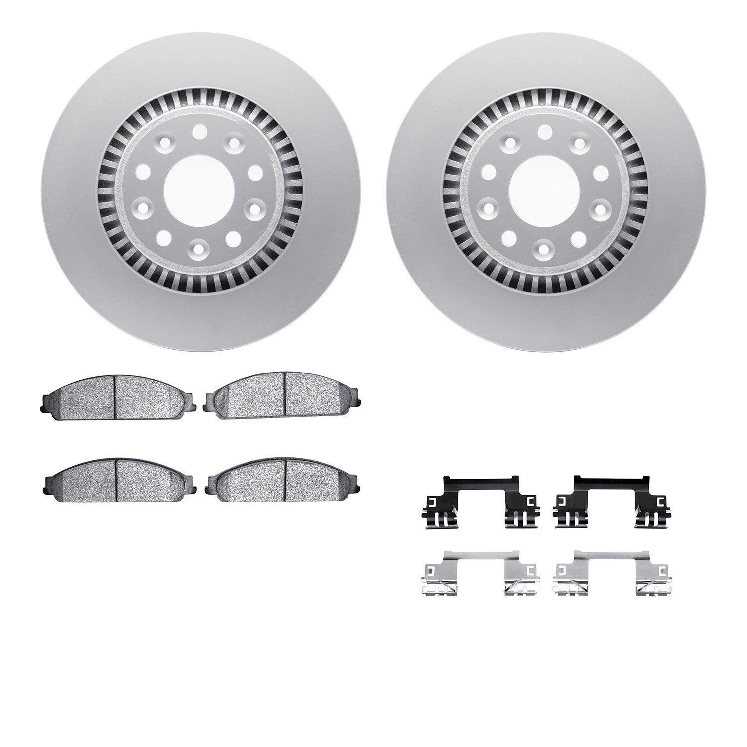 4512-99031 Geospec Brake Rotors w/5000 Advanced Brake Pads Kit & Hardware, 2005-2009 Ford/Lincoln/Mercury/Mazda, Position: Front