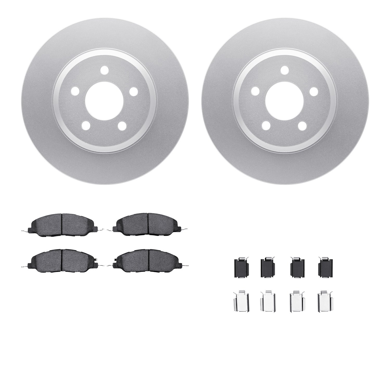 4512-99036 Geospec Brake Rotors w/5000 Advanced Brake Pads Kit & Hardware, 2007-2014 Ford/Lincoln/Mercury/Mazda, Position: Front
