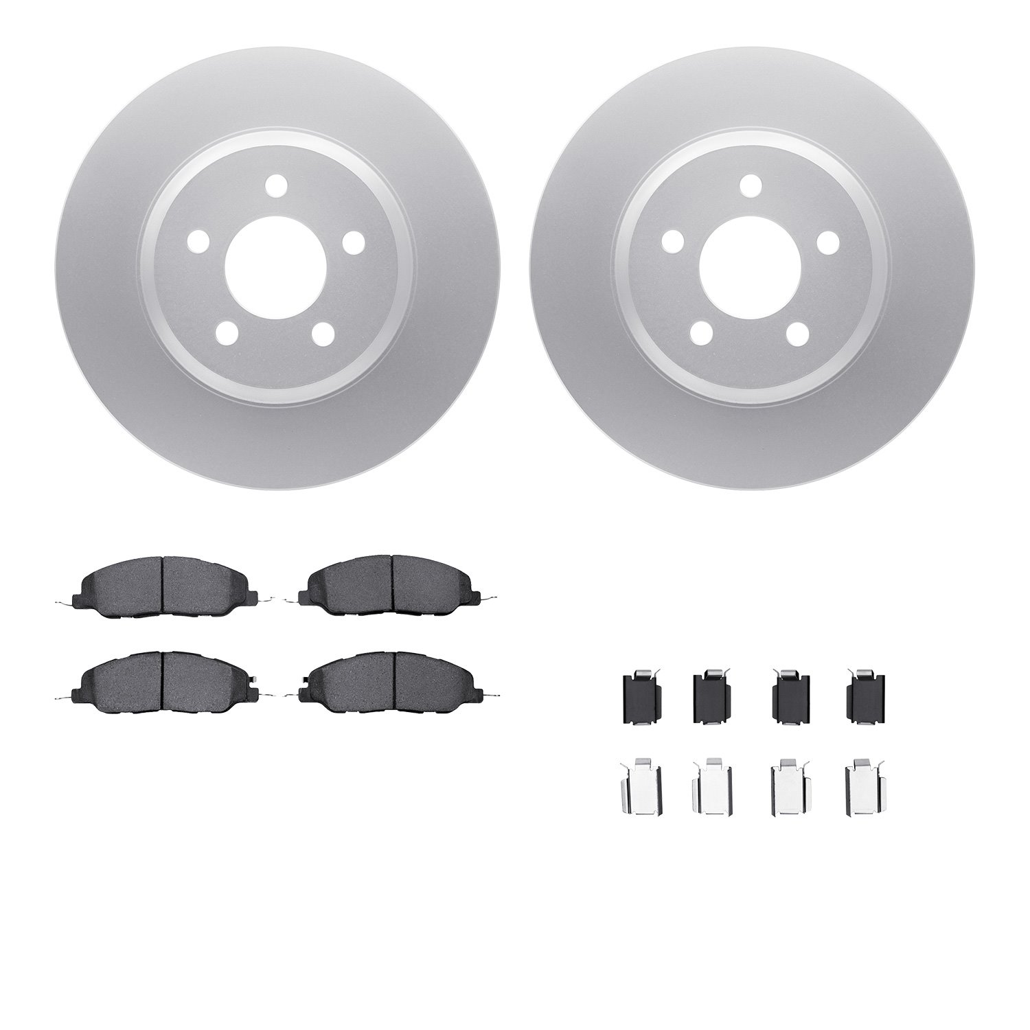4512-99037 Geospec Brake Rotors w/5000 Advanced Brake Pads Kit & Hardware, 2005-2014 Ford/Lincoln/Mercury/Mazda, Position: Front