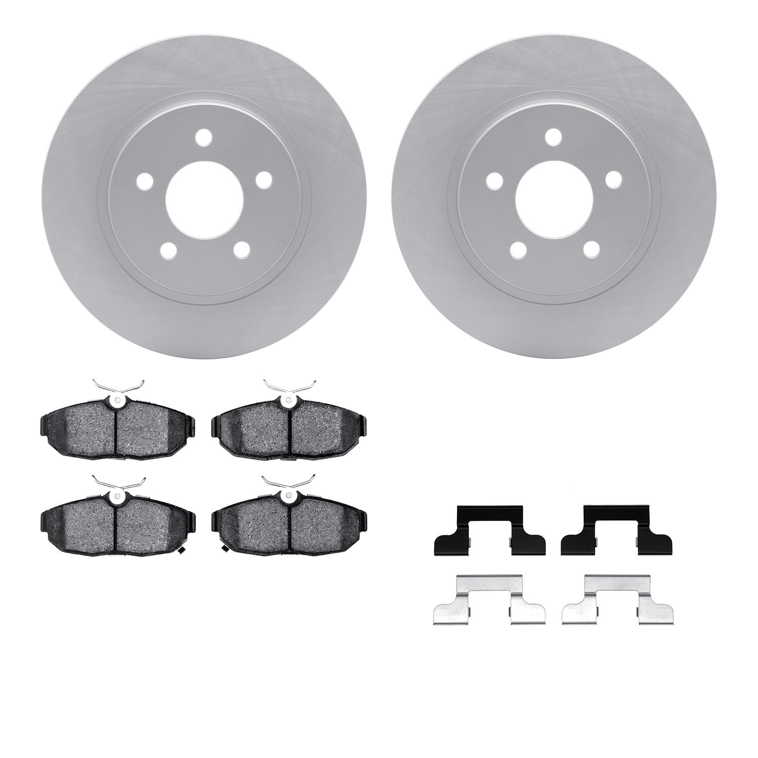 4512-99040 Geospec Brake Rotors w/5000 Advanced Brake Pads Kit & Hardware, 2012-2014 Ford/Lincoln/Mercury/Mazda, Position: Rear