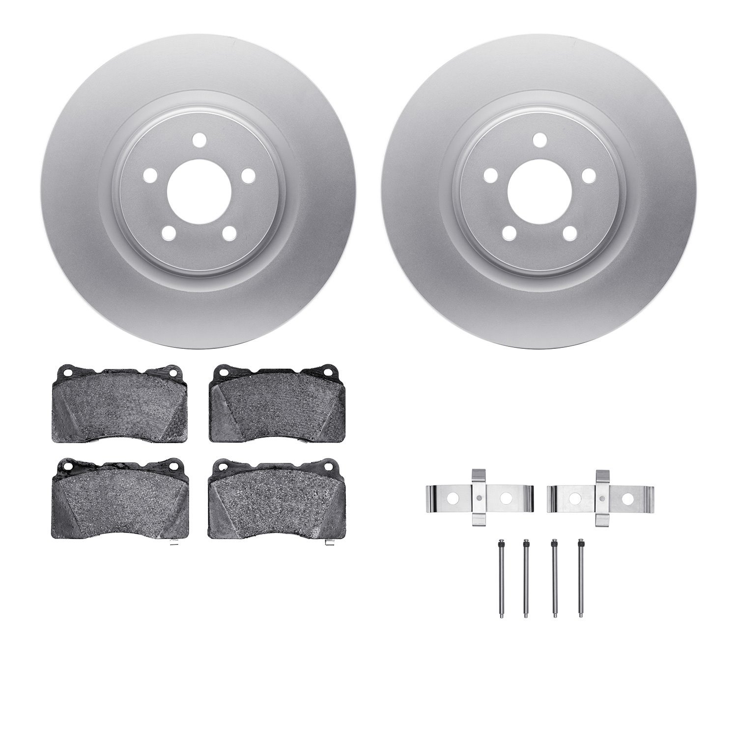 4512-99045 Geospec Brake Rotors w/5000 Advanced Brake Pads Kit & Hardware, 2011-2014 Ford/Lincoln/Mercury/Mazda, Position: Front