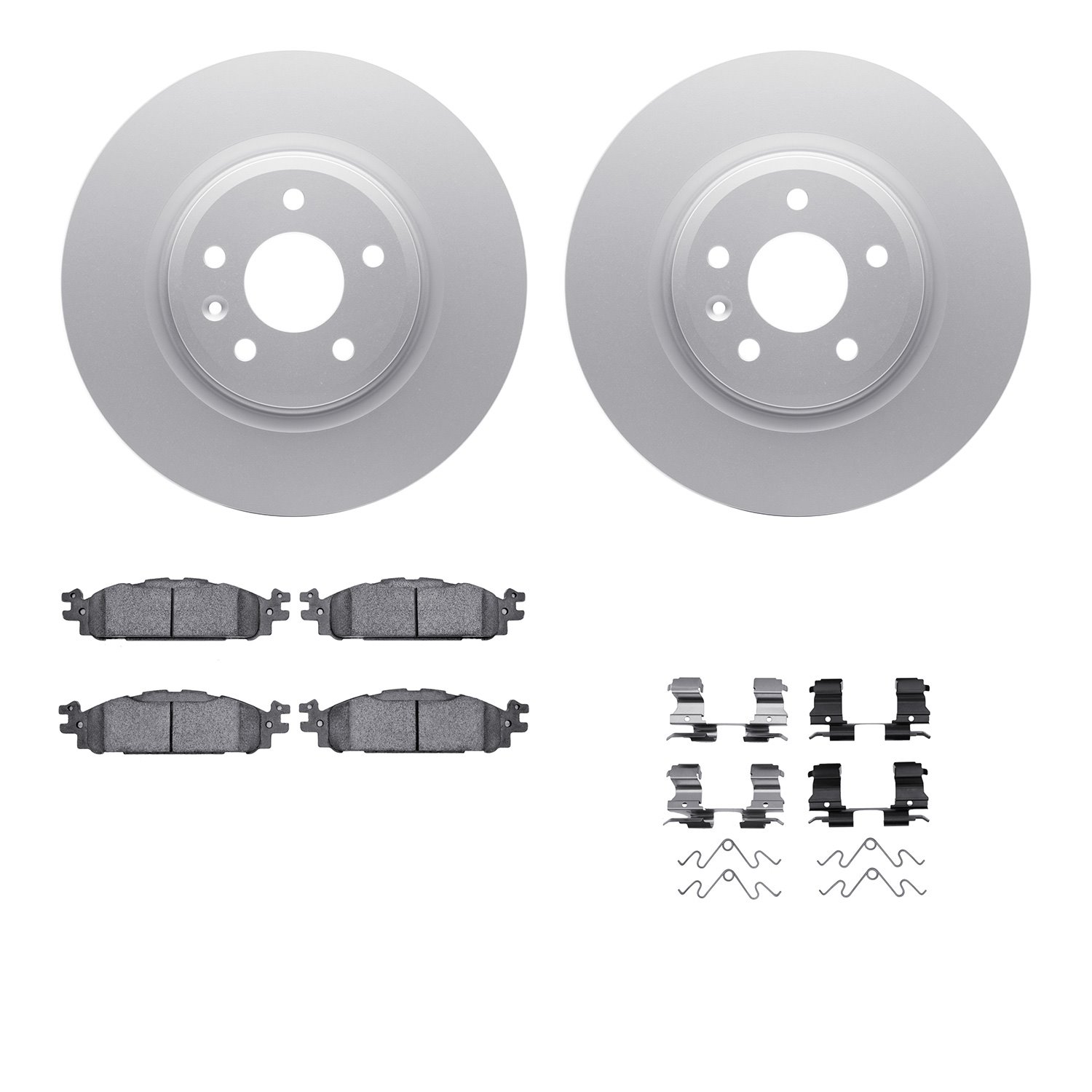 4512-99049 Geospec Brake Rotors w/5000 Advanced Brake Pads Kit & Hardware, 2009-2010 Ford/Lincoln/Mercury/Mazda, Position: Front