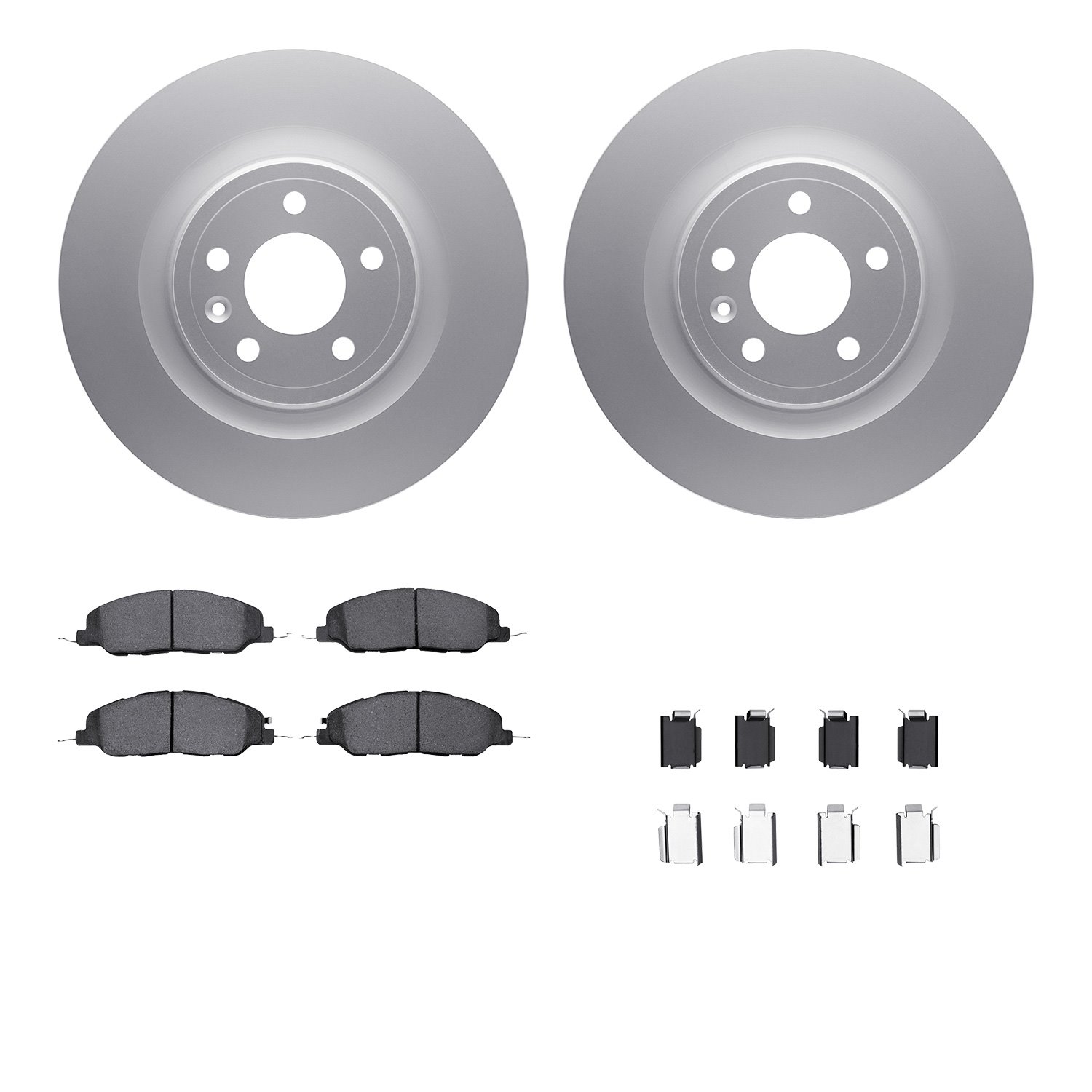 4512-99057 Geospec Brake Rotors w/5000 Advanced Brake Pads Kit & Hardware, 2011-2014 Ford/Lincoln/Mercury/Mazda, Position: Front