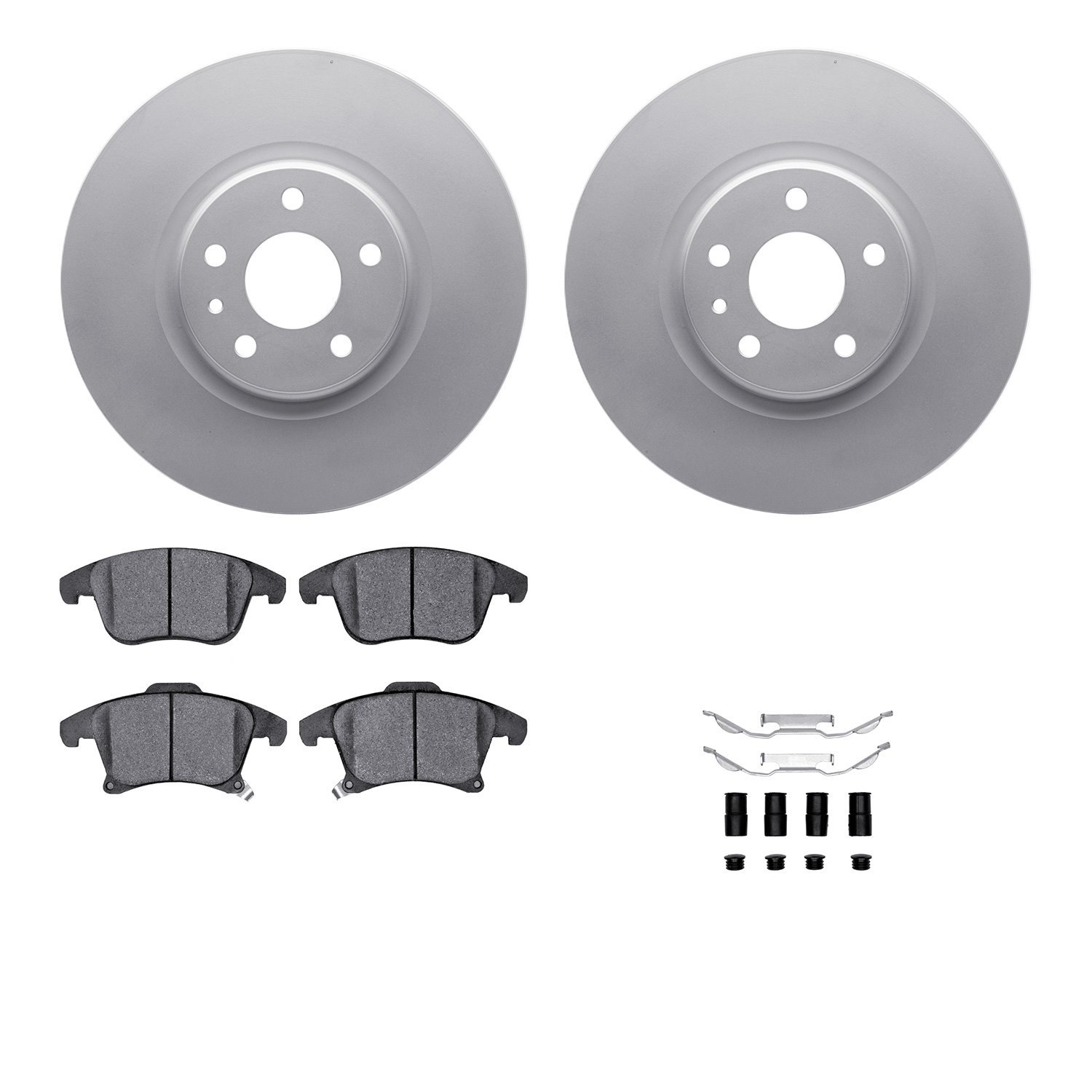 4512-99071 Geospec Brake Rotors w/5000 Advanced Brake Pads Kit & Hardware, 2013-2020 Ford/Lincoln/Mercury/Mazda, Position: Front