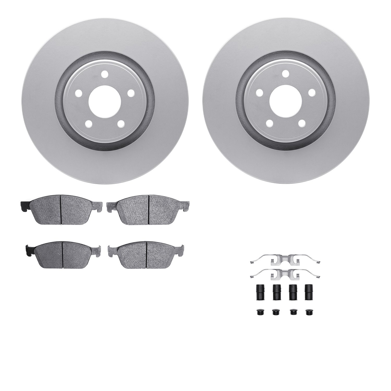 4512-99081 Geospec Brake Rotors w/5000 Advanced Brake Pads Kit & Hardware, 2014-2019 Ford/Lincoln/Mercury/Mazda, Position: Front