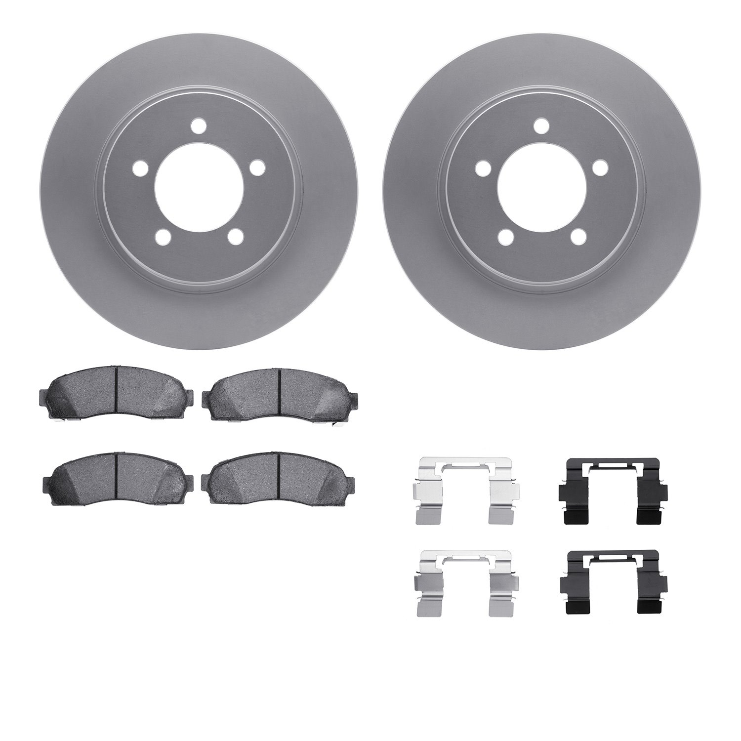 4512-99161 Geospec Brake Rotors w/5000 Advanced Brake Pads Kit & Hardware, 2002-2005 Ford/Lincoln/Mercury/Mazda, Position: Front