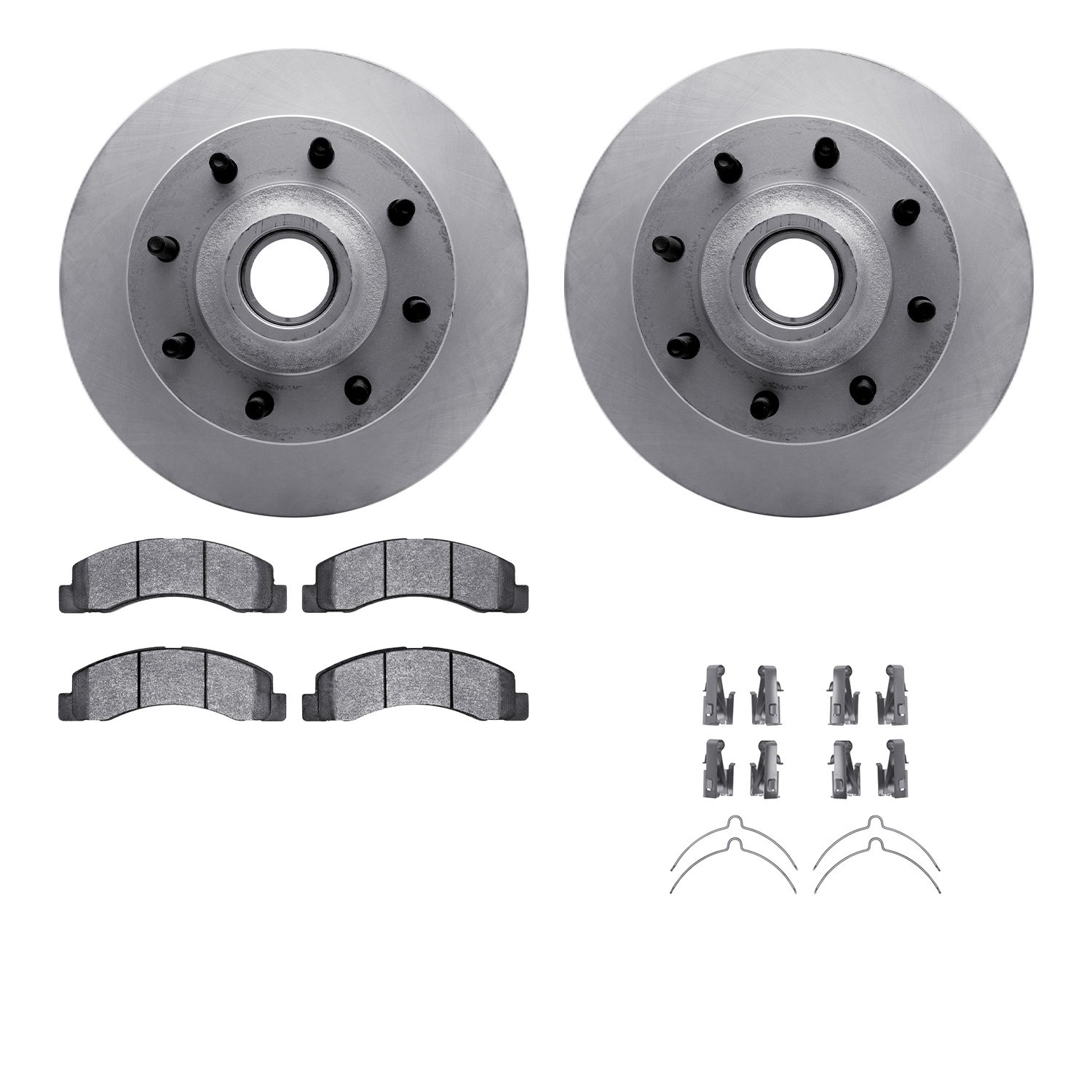 4512-99174 Geospec Brake Rotors w/5000 Advanced Brake Pads Kit & Hardware, 2003-2005 Ford/Lincoln/Mercury/Mazda, Position: Front