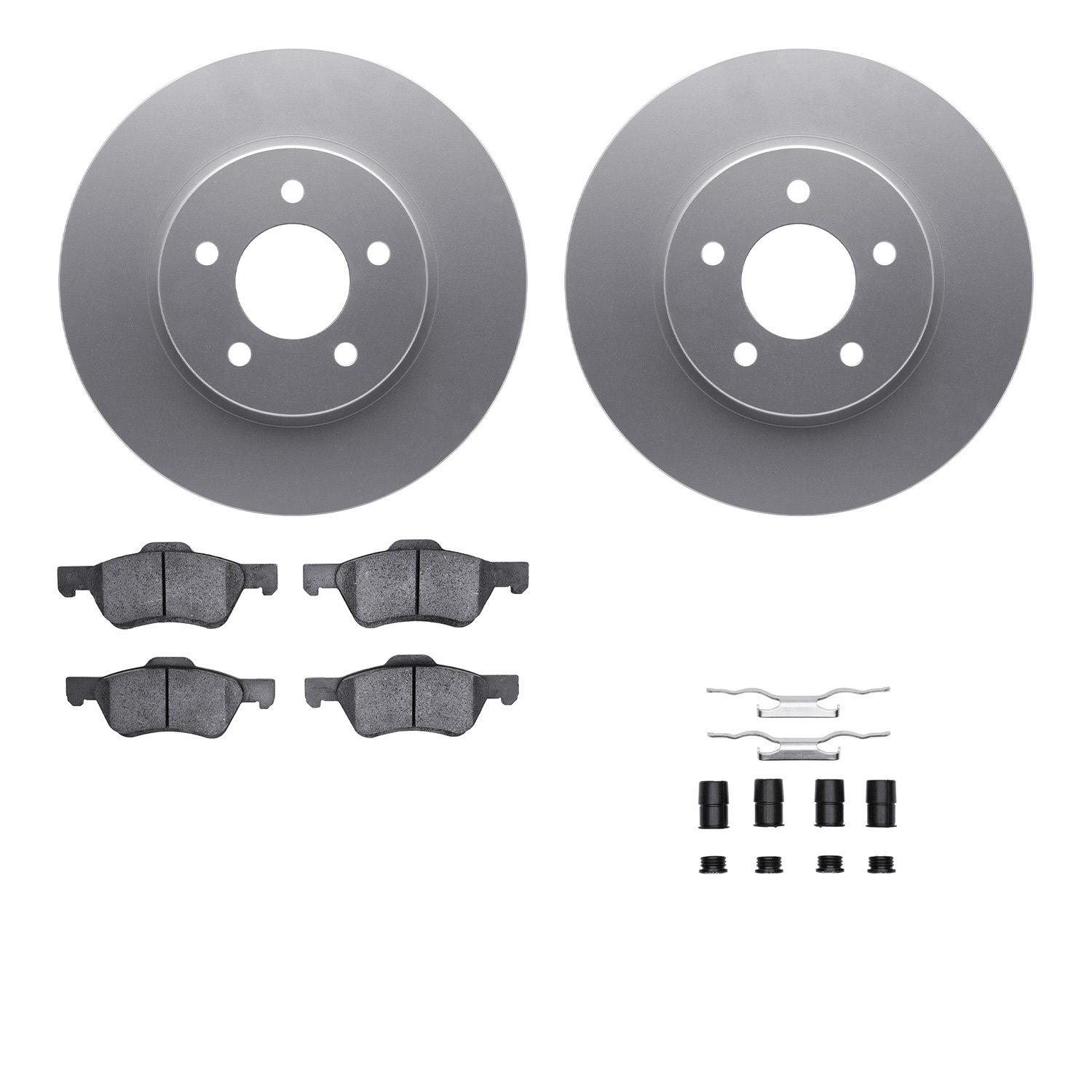 4512-99178 Geospec Brake Rotors w/5000 Advanced Brake Pads Kit & Hardware, 2008-2012 Ford/Lincoln/Mercury/Mazda, Position: Front