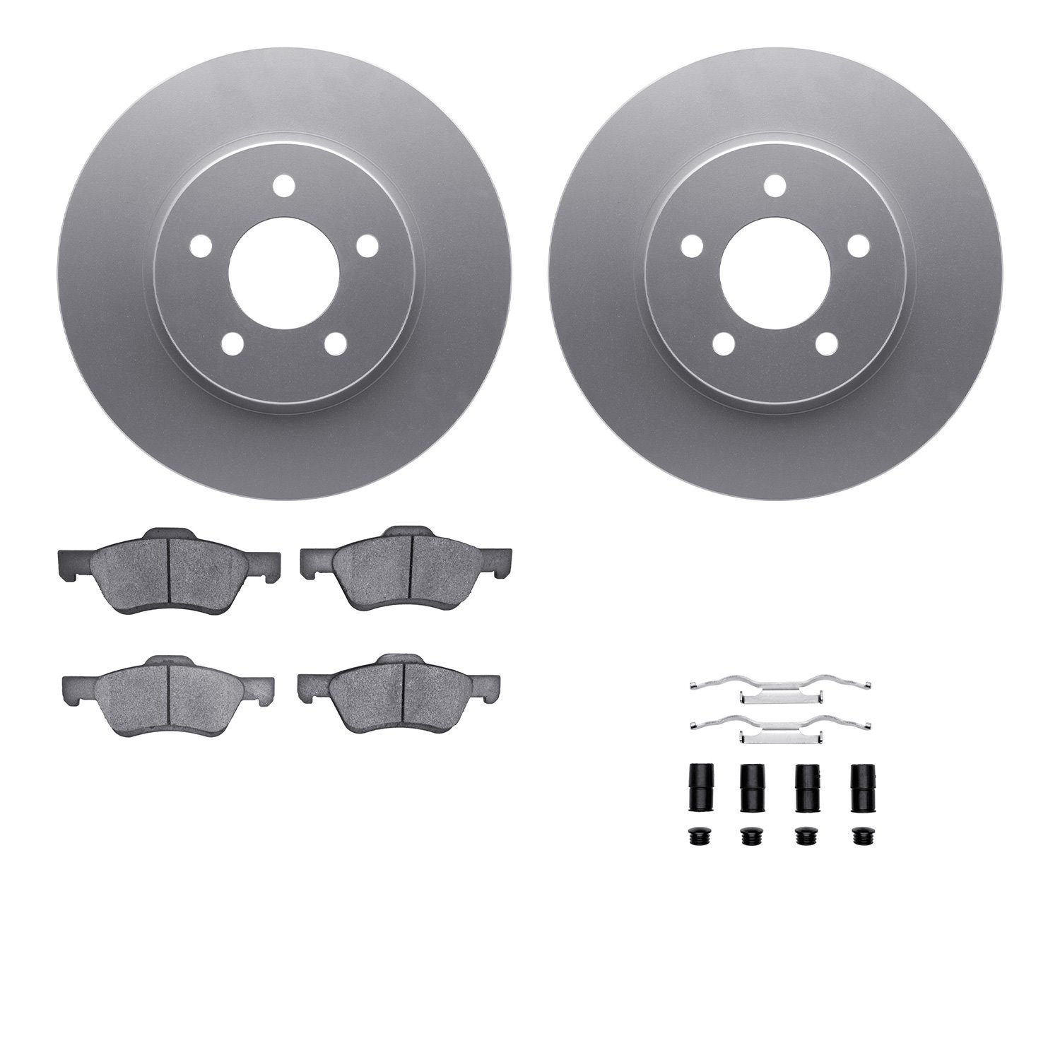 4512-99179 Geospec Brake Rotors w/5000 Advanced Brake Pads Kit & Hardware, 2009-2012 Ford/Lincoln/Mercury/Mazda, Position: Front