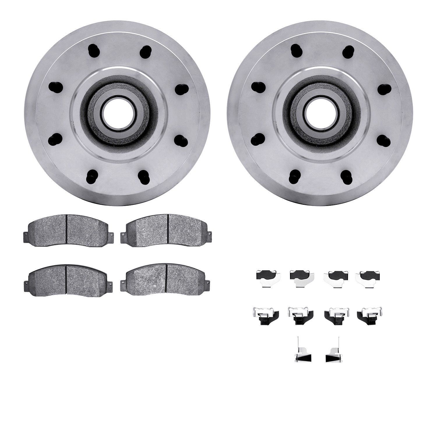 4512-99191 Geospec Brake Rotors w/5000 Advanced Brake Pads Kit & Hardware, 2005-2007 Ford/Lincoln/Mercury/Mazda, Position: Front