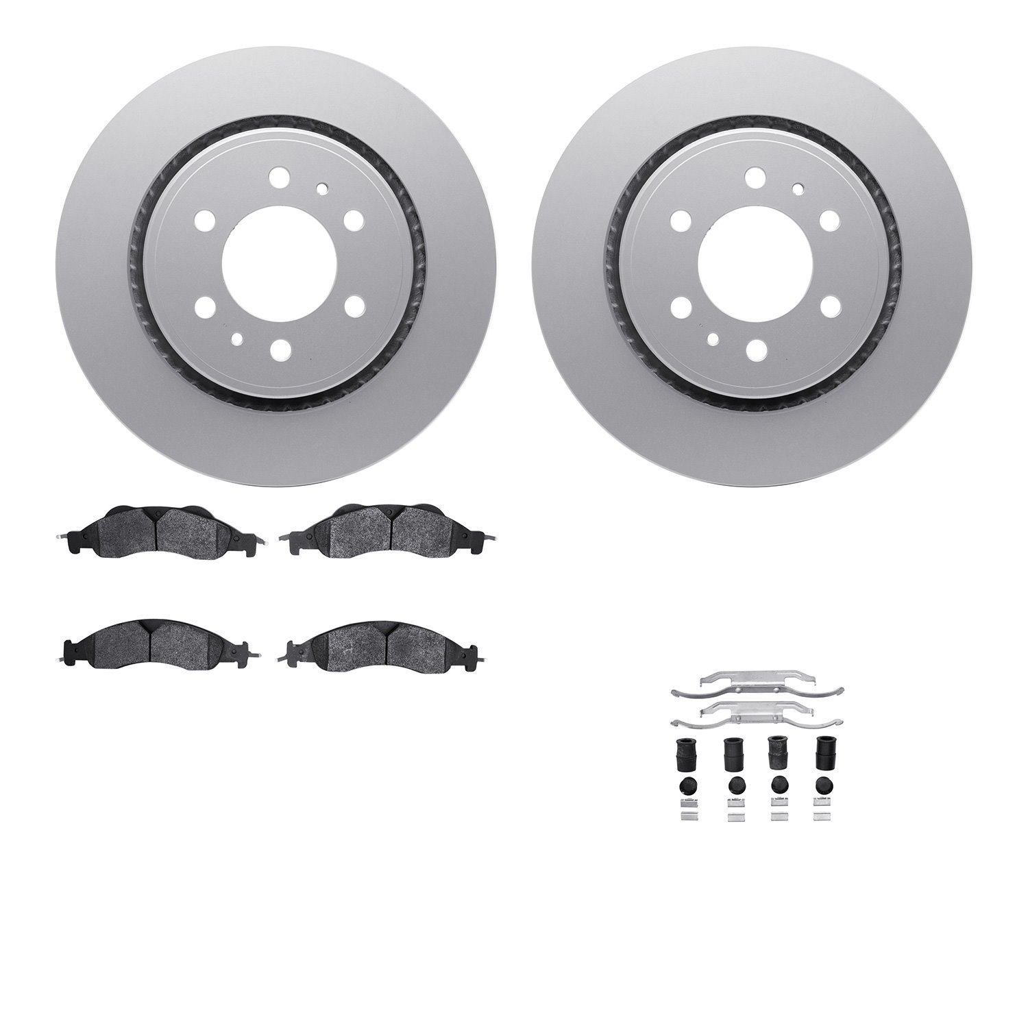 4512-99194 Geospec Brake Rotors w/5000 Advanced Brake Pads Kit & Hardware, 2007-2009 Ford/Lincoln/Mercury/Mazda, Position: Front