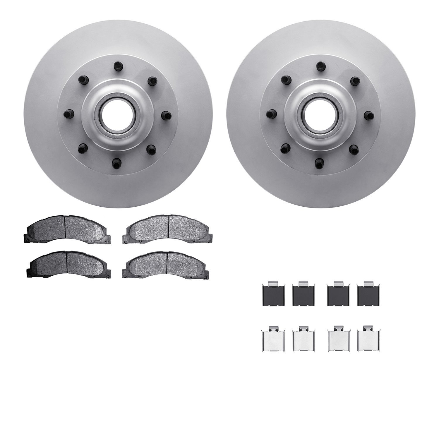 4512-99203 Geospec Brake Rotors w/5000 Advanced Brake Pads Kit & Hardware, Fits Select Ford/Lincoln/Mercury/Mazda, Position: Fro