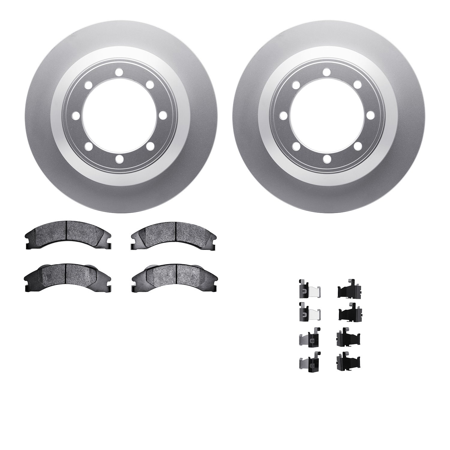 4512-99204 Geospec Brake Rotors w/5000 Advanced Brake Pads Kit & Hardware, Fits Select Ford/Lincoln/Mercury/Mazda, Position: Rea