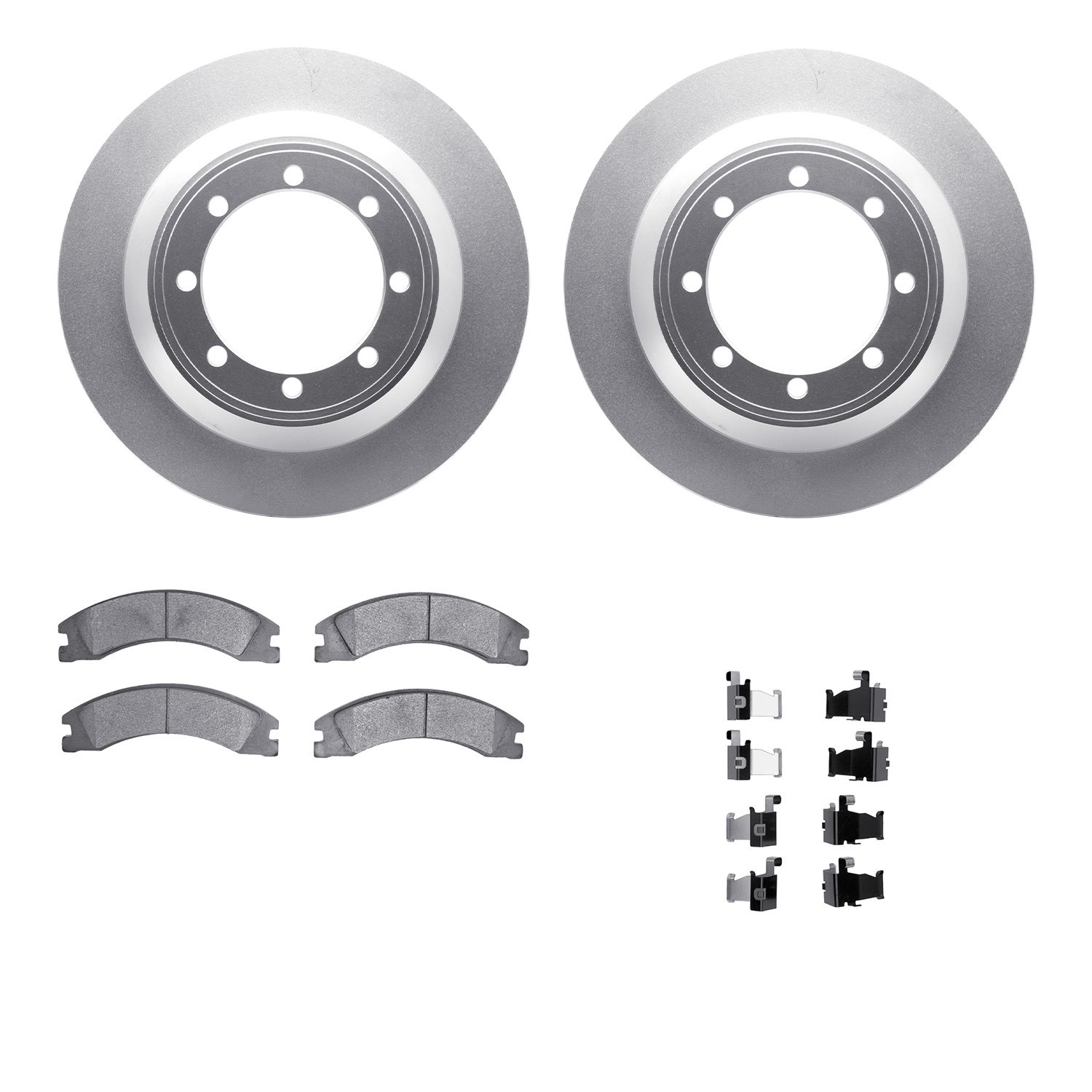 4512-99206 Geospec Brake Rotors w/5000 Advanced Brake Pads Kit & Hardware, Fits Select Ford/Lincoln/Mercury/Mazda, Position: Rea