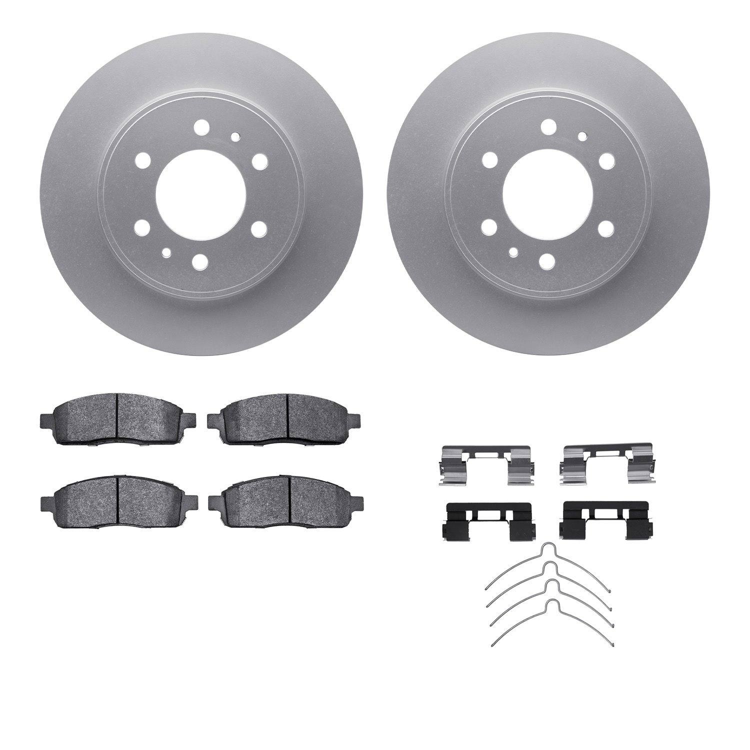 4512-99207 Geospec Brake Rotors w/5000 Advanced Brake Pads Kit & Hardware, 2009-2009 Ford/Lincoln/Mercury/Mazda, Position: Front