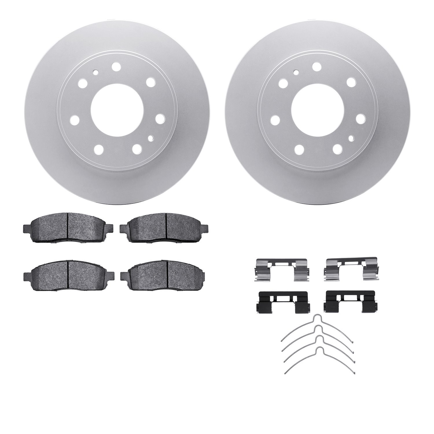 4512-99208 Geospec Brake Rotors w/5000 Advanced Brake Pads Kit & Hardware, 2009-2009 Ford/Lincoln/Mercury/Mazda, Position: Front