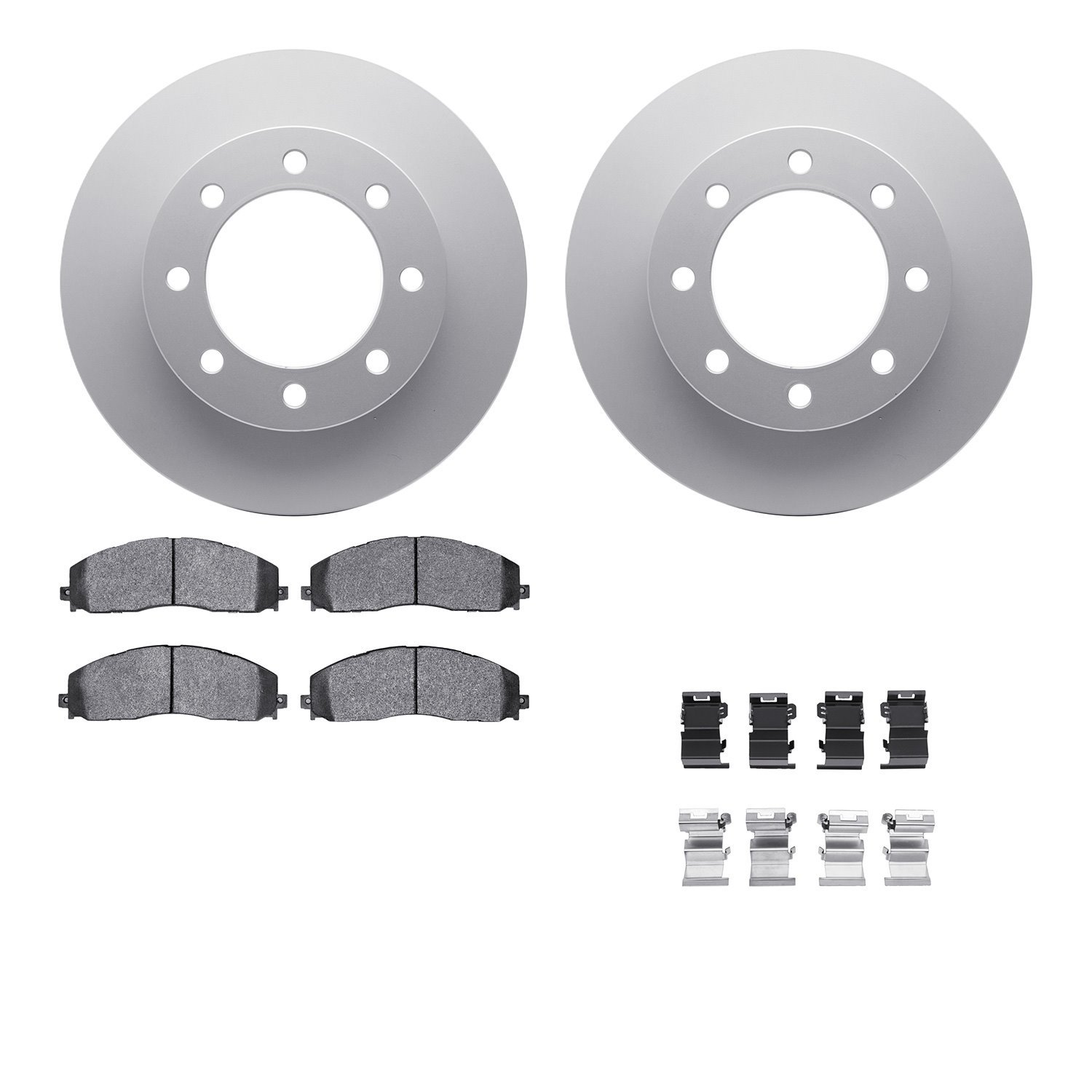 4512-99218 Geospec Brake Rotors w/5000 Advanced Brake Pads Kit & Hardware, Fits Select Ford/Lincoln/Mercury/Mazda, Position: Fro