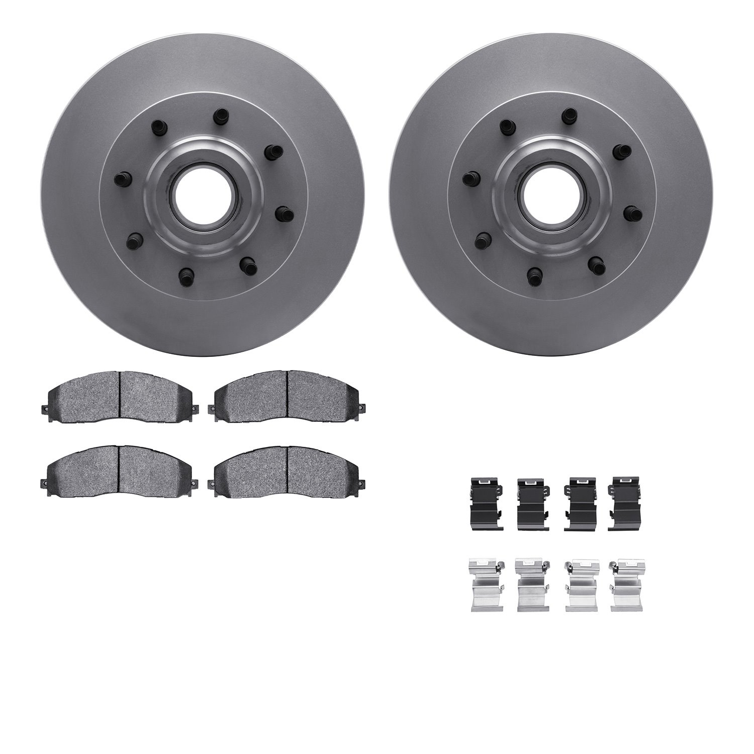 4512-99219 Geospec Brake Rotors w/5000 Advanced Brake Pads Kit & Hardware, Fits Select Ford/Lincoln/Mercury/Mazda, Position: Fro