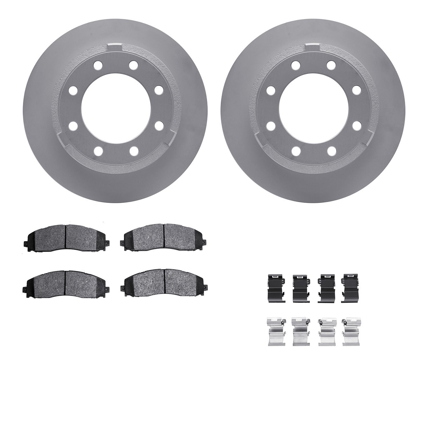 4512-99222 Geospec Brake Rotors w/5000 Advanced Brake Pads Kit & Hardware, Fits Select Ford/Lincoln/Mercury/Mazda, Position: Rea