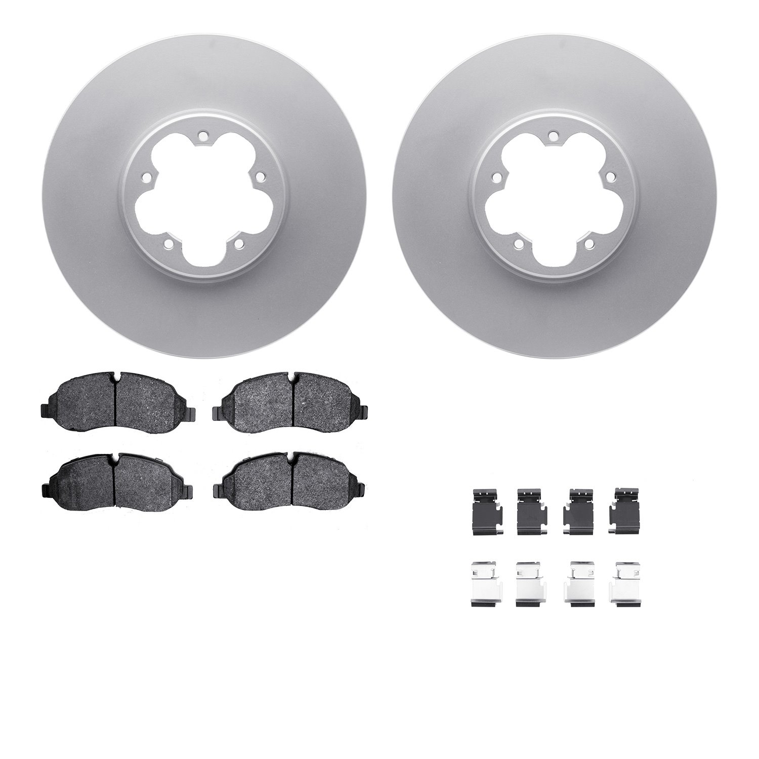 4512-99228 Geospec Brake Rotors w/5000 Advanced Brake Pads Kit & Hardware, 2015-2019 Ford/Lincoln/Mercury/Mazda, Position: Front